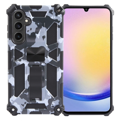 

For Samsung Galaxy A25 5G Camouflage Armor Kickstand TPU + PC Magnetic Phone Case(Grey)