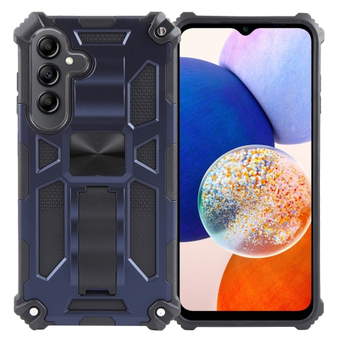 

For Samsung Galaxy A15 Armor Shockproof TPU + PC Magnetic Phone Case with Holder(Blue)