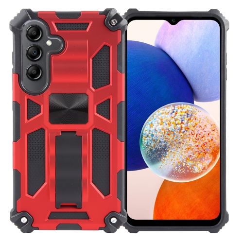 

For Samsung Galaxy A15 Armor Shockproof TPU + PC Magnetic Phone Case with Holder(Red)