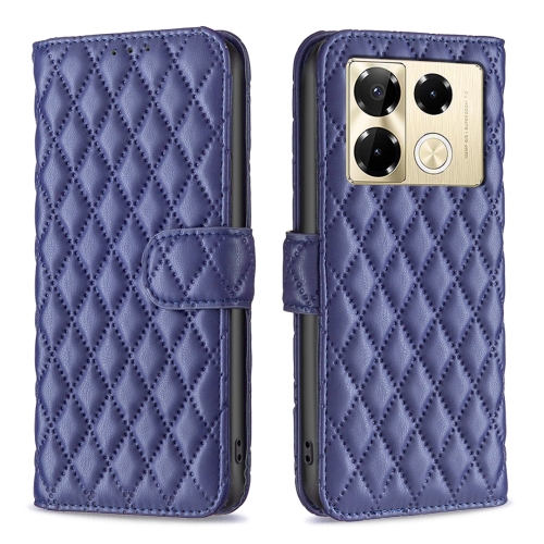 

For Infinix Note 40 Pro 4G/5G/40 Pro+ 5G Diamond Lattice Wallet Flip Leather Phone Case(Blue)