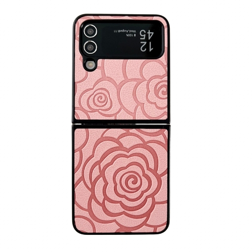 

For Samsung Galaxy Z Flip3 Impression Flower Pattern Protective Phone Case(Pink)