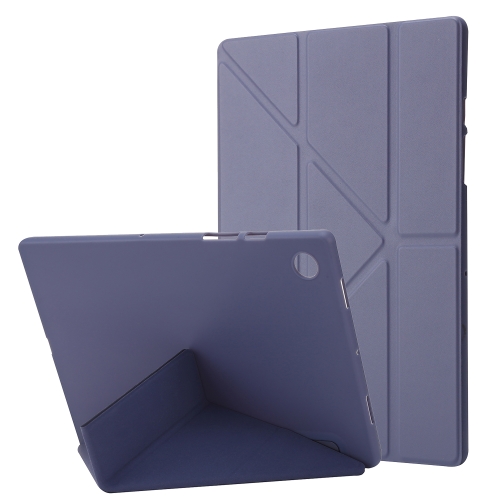 

For Samsung Galaxy Tab A9+ TPU Deformation Multi-Fold Leather Tablet Case(Lavender Grey)