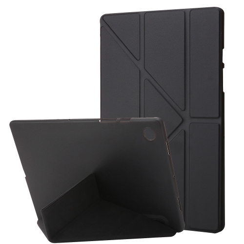 

For Samsung Galaxy Tab A9 TPU Deformation Multi-Fold Leather Tablet Case(Black)