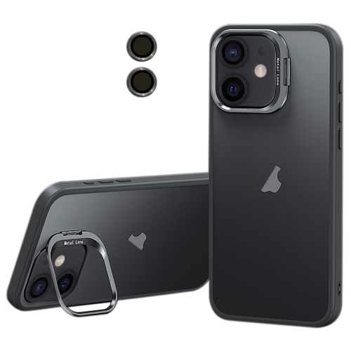 

For iPhone 11 Lens Holder Frosted Phone Case(Grey)