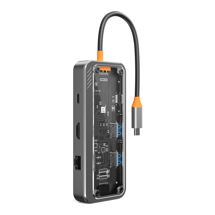 USB C HUB 8 In 1 Type C Adapter With 4K HDMI 87W PD C Port Docking Station Rj45 Compatible With Macbook Pro Air Usb C Laptops
