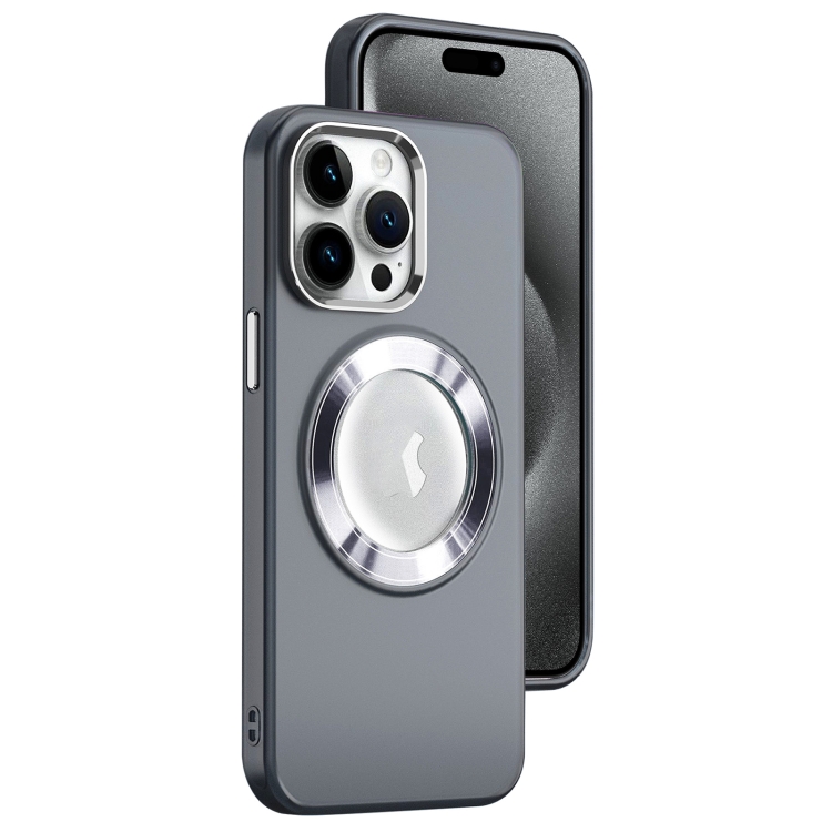 

For iPhone 15 Pro MagSafe Skin-feel CD Texture PC Phone Case(Black)