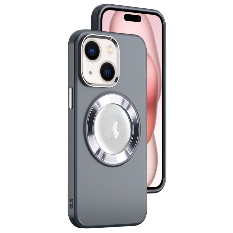 

For iPhone 15 MagSafe Skin-feel CD Texture PC Phone Case(Black)