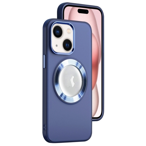 

For iPhone 15 MagSafe Skin-feel CD Texture PC Phone Case(Dark Blue)