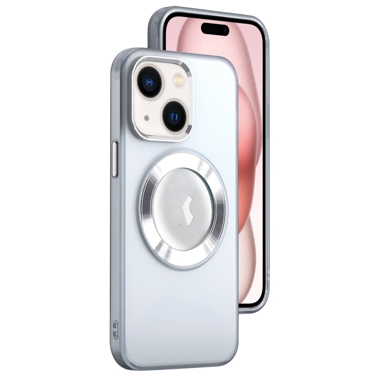 

For iPhone 15 MagSafe Skin-feel CD Texture PC Phone Case(White)