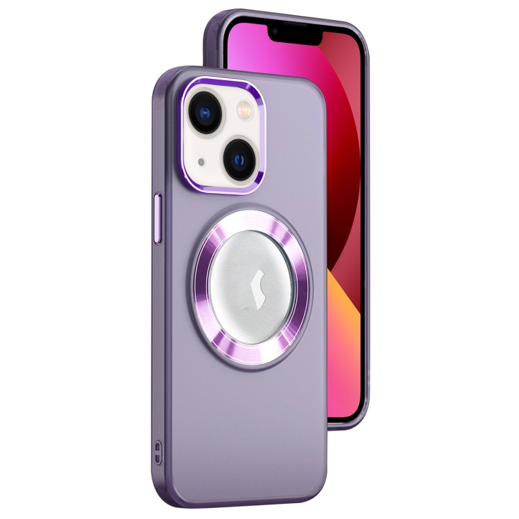 

For iPhone 13 MagSafe Skin-feel CD Texture PC Phone Case(Purple)
