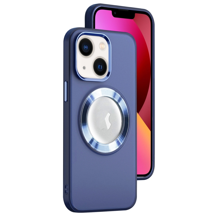 

For iPhone 13 MagSafe Skin-feel CD Texture PC Phone Case(Dark Blue)