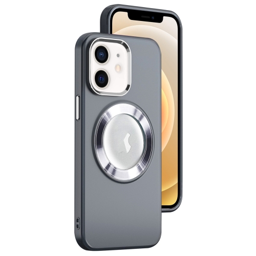 

For iPhone 12 / 12 Pro MagSafe Skin-feel CD Texture PC Phone Case(Black)