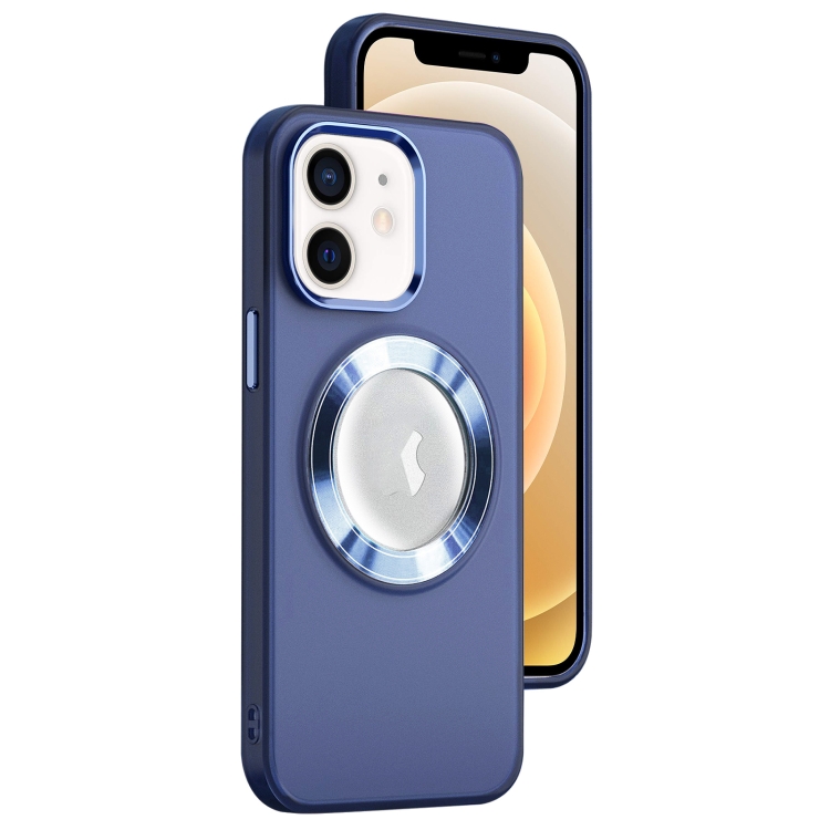 

For iPhone 12 / 12 Pro MagSafe Skin-feel CD Texture PC Phone Case(Dark Blue)