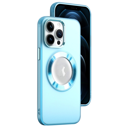 

For iPhone 12 Pro Max MagSafe Skin-feel CD Texture PC Phone Case(Sierra Blue)