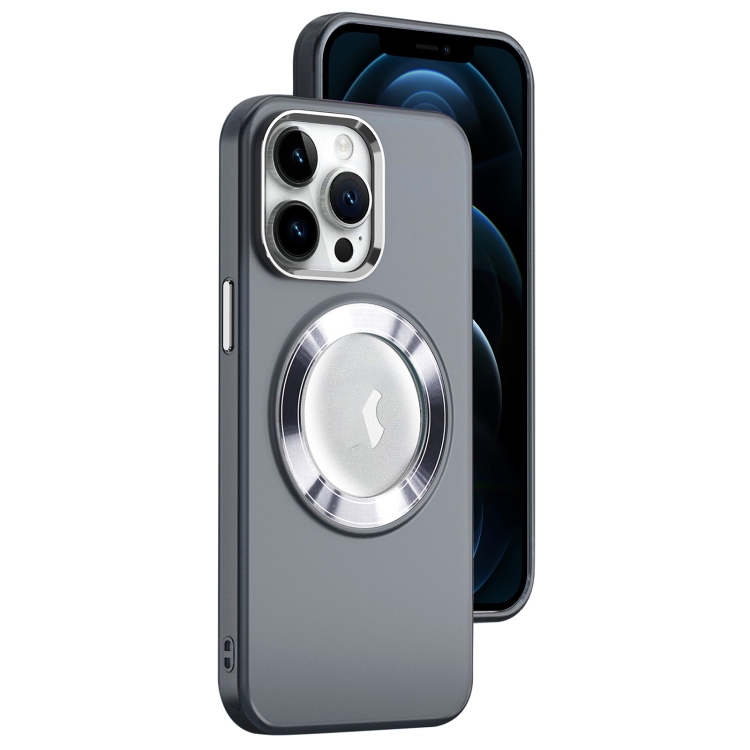 

For iPhone 12 Pro Max MagSafe Skin-feel CD Texture PC Phone Case(Black)