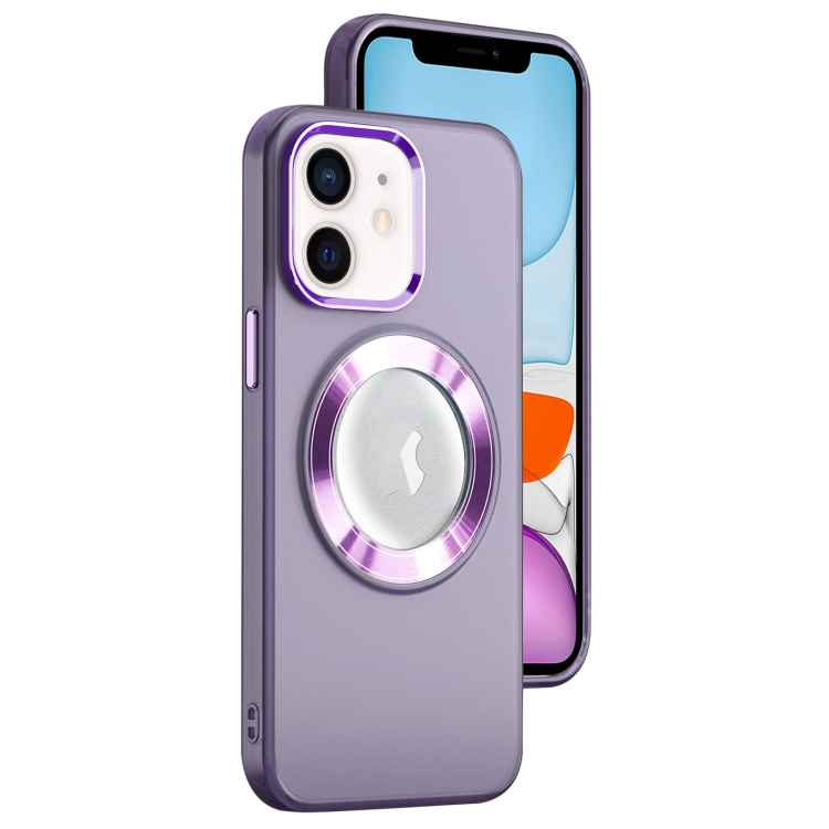 

For iPhone 11 MagSafe Skin-feel CD Texture PC Phone Case(Purple)