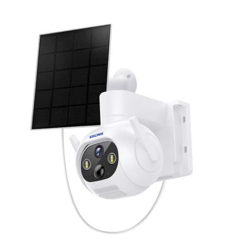 ESCAM QF172 2MP WiFi Audio bidireccional Cámara IP con alarma PIR solar (Blanco)