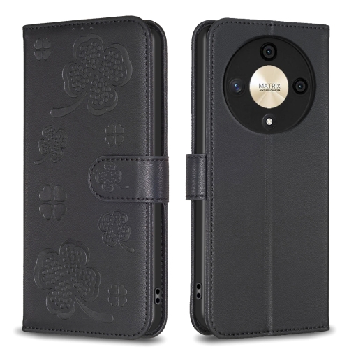 Funda de cuero para teléfono Honor Magic6 Lite 5G (negro)