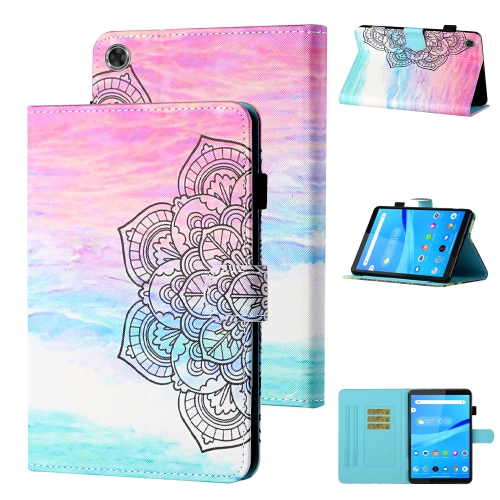 

For Samsung Galaxy Tab A9+ Coloured Drawing Stitching Smart Leather Tablet Case(Colorful Mandala)