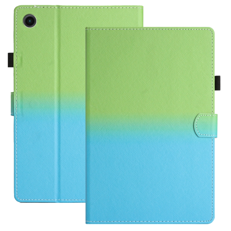 

For Samsung Galaxy Tab A9 Stitching Gradient Smart Leather Tablet Case(Green Blue)