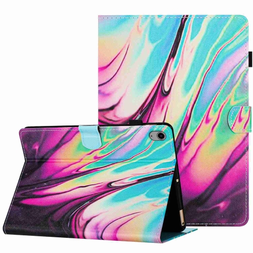 

For iPad 10th Gen 10.9 2022 Marble Pattern Stitching Smart Leather Tablet Case(Rose Blue)