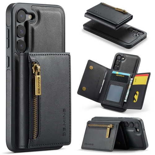 

For Samsung Galaxy S23 DG.MING M5 Series Zip RFID Multi Card Detachable Leather Phone Case(Black)