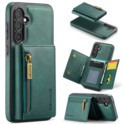 

For Samsung Galaxy S23 FE 5G DG.MING M5 Series Zip RFID Multi Card Detachable Leather Phone Case(Green)