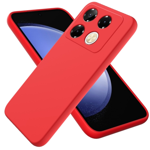 

For Infinix Note 40 Pro 4G Solid Color Liquid Silicone Dropproof Full Coverage Protective Case(Red)