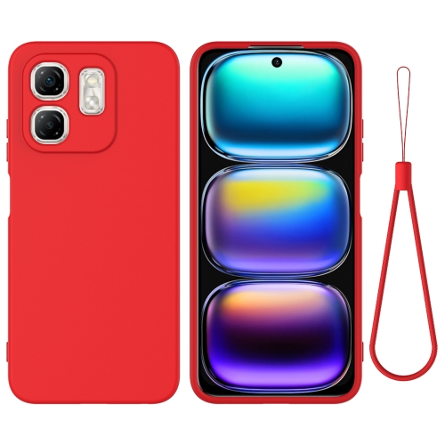 

For Infinix Hot 50i Solid Color Liquid Silicone Dropproof Full Coverage Phone Case(Red)