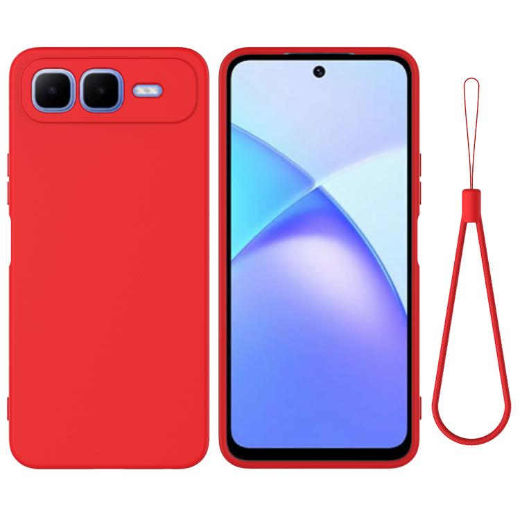 

For Infinix Smart 10 Plus 4G Solid Color Liquid Silicone Dropproof Full Coverage Phone Case(Red)