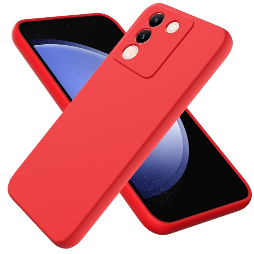 

For vivo Y200 5G/V29e 5G Indonesia Solid Color Liquid Silicone Dropproof Full Coverage Protective Case(Red)