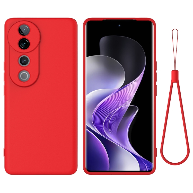 

For vivo V40 Pro Solid Color Liquid Silicone Dropproof Full Coverage Phone Case(Red)