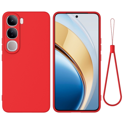 

For vivo V40 Lite 5G / 4G IDN Solid Color Liquid Silicone Dropproof Full Coverage Phone Case(Red)