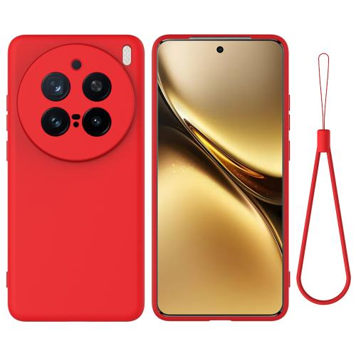 

For vivo X200 Pro Solid Color Liquid Silicone Dropproof Full Coverage Phone Case(Red)