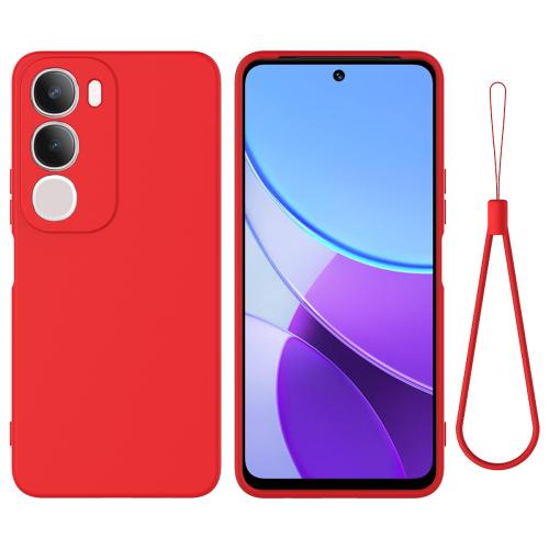 

For vivo Y29 Solid Color Liquid Silicone Dropproof Full Coverage Phone Case(Red)