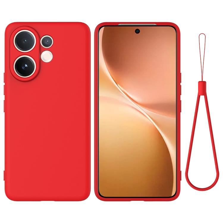 

For vivo V60 5G / T4 Pro 5G Solid Color Liquid Silicone Dropproof Full Coverage Phone Case(Red)