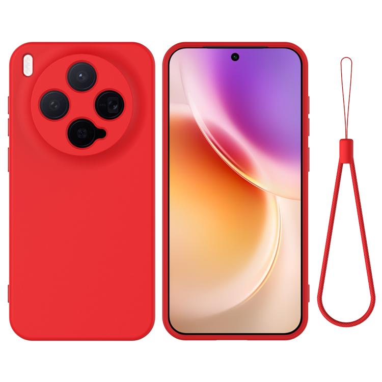 

For vivo X300 5G Solid Color Liquid Silicone Dropproof Full Coverage Phone Case(Red)