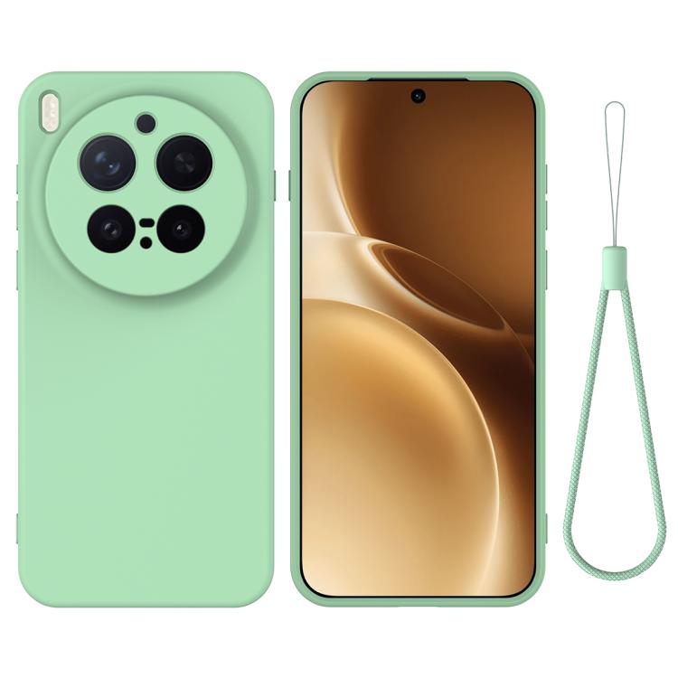 

For vivo X300 Pro 5G Solid Color Liquid Silicone Dropproof Full Coverage Phone Case(Green)