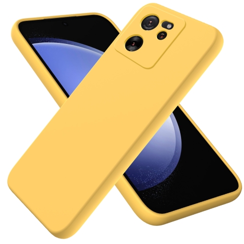 

For Xiaomi 13T/13T Pro/Redmi K60 Ultra Solid Color Liquid Silicone Dropproof Full Coverage Phone Case(Yellow)