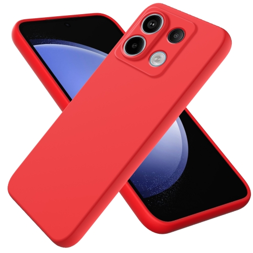 

For Xiaomi Redmi Note 13 Pro 5G Global/Poco X6 5G Solid Color Liquid Silicone Dropproof Full Coverage Phone Case(Red)