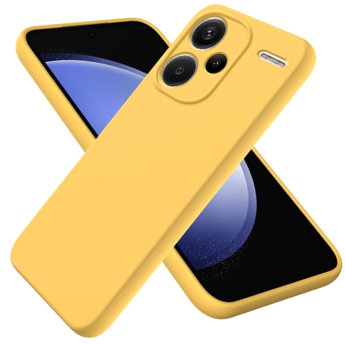 

For Xiaomi Redmi Note 13 Pro+ 5G Global Solid Color Liquid Silicone Dropproof Full Coverage Phone Case(Yellow)