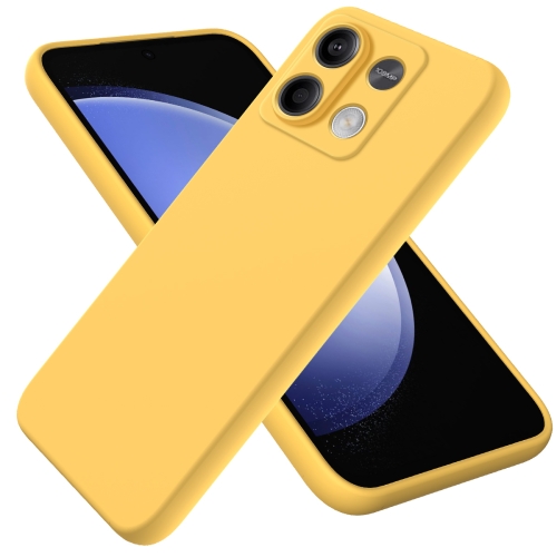 

For Xiaomi Redmi Note 13 5G Global Solid Color Liquid Silicone Dropproof Full Coverage Phone Case(Yellow)