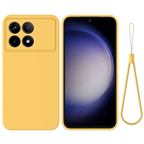 For Xiaomi Poco X6 Pro 5G/Redmi K70E Solid Color Liquid Silicone Dropproof  Full Coverage Phone Case(Yellow)