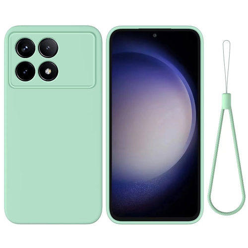 

For Xiaomi Poco X6 Pro 5G/Redmi K70E Solid Color Liquid Silicone Dropproof Full Coverage Phone Case(Green)