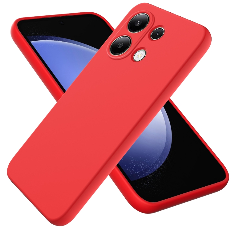 

For Xiaomi Redmi Note 13 4G Solid Color Liquid Silicone Dropproof Full Coverage Phone Case(Red)