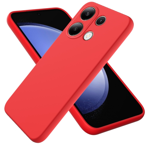 

For Xiaomi Redmi Note 13 Pro 4G/Poco M6 Pro 4G Solid Color Liquid Silicone Dropproof Full Coverage Phone Case(Red)