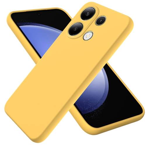 

For Xiaomi Redmi Note 13 Pro 4G/Poco M6 Pro 4G Solid Color Liquid Silicone Dropproof Full Coverage Phone Case(Yellow)