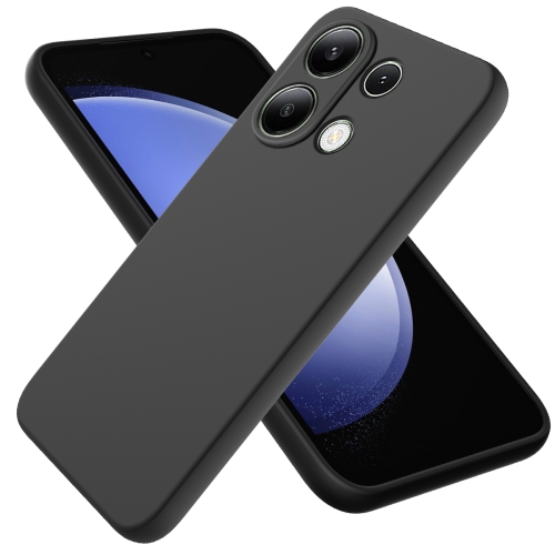 

For Xiaomi Redmi Note 13 Pro 4G/Poco M6 Pro 4G Solid Color Liquid Silicone Dropproof Full Coverage Phone Case(Black)