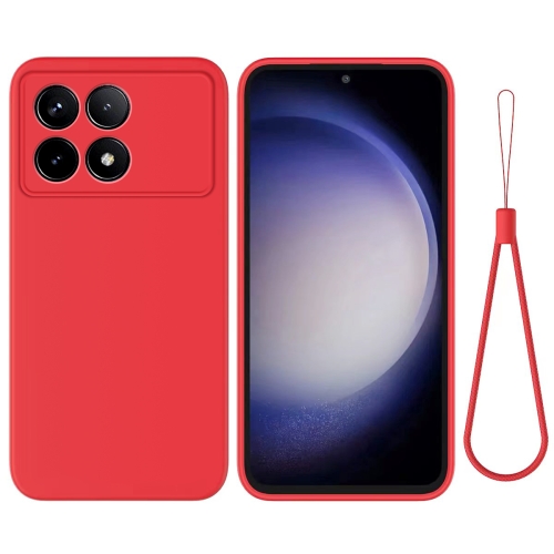 

For Xiaomi Poco F6 Pro Solid Color Liquid Silicone Dropproof Full Coverage Phone Case(Red)