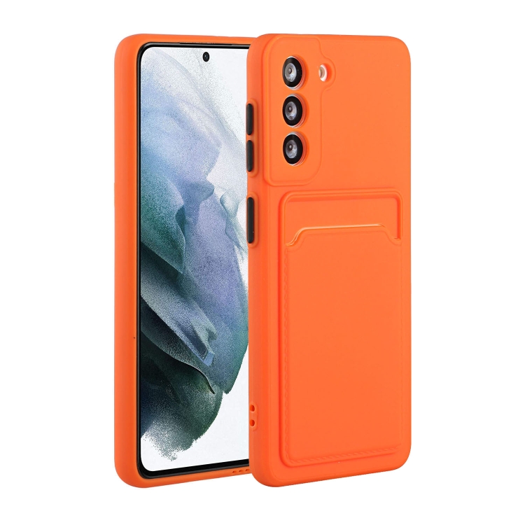 

For Samsung Galaxy S24 Card Slot Design Shockproof TPU Phone Case(Orange)